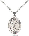 Sterling Silver St. Christopher/Surfing Pendant 8184