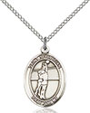 Sterling Silver St. Sebastian Volleyball Pendant 8186