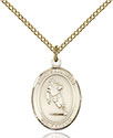 14kt Gold Filled St. Sebastian Rugby Pendant 8187