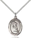 Sterling Silver St. Sebastian Rugby Pendant 8187