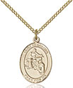 14kt Gold Filled St. Sebastian Motorcycle Pendant 8197