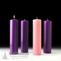 Purple Advent Pillar Candle Sets Stearine 3&#34; Diameter