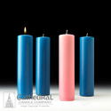 Blue Advent Pillar Candle Sets Stearine 3&#34; Diameter