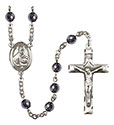 St. Albert the Great 6mm Hematite Rosary R6002S-8001