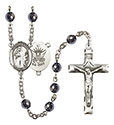 St. Brendan the Navigator/Navy 6mm Hematite Rosary R6002S-8018S6