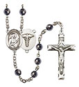 St. Camillus of Lellis/Nurse 6mm Hematite Rosary R6002S-8019S9