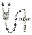 St. Christopher 6mm Hematite Rosary R6002S-8022E