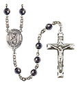 San Cristobal 6mm Hematite Rosary R6002S-8022SP