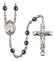 St. Dorothy 6mm Hematite Rosary R6002S-8023