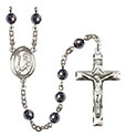St. Dominic de Guzman 6mm Hematite Rosary R6002S-8030