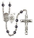 St. George/Marines 6mm Hematite Rosary R6002S-8040S4