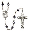 St. Joseph 6mm Hematite Rosary R6002S-8058