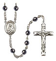 St. Martha 6mm Hematite Rosary R6002S-8075