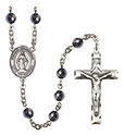 Virgen Milagrosa 6mm Hematite Rosary R6002S-8078SP