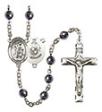 Guardian Angel/Marine Corp 6mm Hematite Rosary R6002S-8118S4