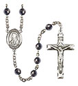 St. Brigid of Ireland 6mm Hematite Rosary R6002S-8123