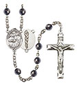Sts. Cosmas &amp; Damian/Doctors 6mm Hematite Rosary R6002S-8132S8