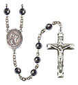 San Martin Caballero 6mm Hematite Rosary R6002S-8200SP