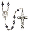 St. Dominic Savio 6mm Hematite Rosary R6002S-8227