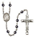 St. Marie Magdalen Postel 6mm Hematite Rosary R6002S-8294