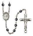 St. John Berchmans 6mm Hematite Rosary R6002S-8370