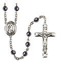 St. Drogo 6mm Hematite Rosary R6002S-8386