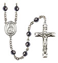 St. Gerald 6mm Hematite Rosary R6002S-8404