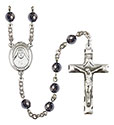 St. Alphonsa of India 6mm Hematite Rosary R6002S-8406