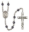 St. Dismas 6mm Hematite Rosary R6002S-8418