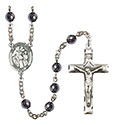 Guardian Angel w/Children 6mm Hematite Rosary R6002S-8439