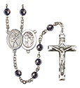 St. Sebastian/Dance 6mm Hematite Rosary R6002S-8612