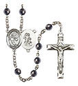 Guardian Angel/Basketball 6mm Hematite Rosary R6002S-8702
