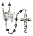 Guardian Angel/Soccer 6mm Hematite Rosary R6002S-8703