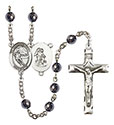 Guardian Angel/Hockey 6mm Hematite Rosary R6002S-8704