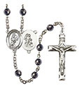 Guardian Angel/Softball 6mm Hematite Rosary R6002S-8707