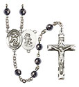 Guardian Angel/Swimming 6mm Hematite Rosary R6002S-8711
