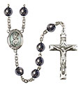 St. Christopher 8mm Hematite Rosary R6003S-8022E