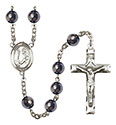 St. Dominic de Guzman 8mm Hematite Rosary R6003S-8030