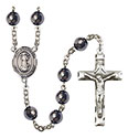 San Francis 8mm Hematite Rosary R6003S-8036SP