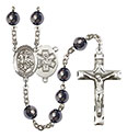 St. George/EMT 8mm Hematite Rosary R6003S-8040S10
