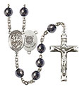 St. George/Coast Guard 8mm Hematite Rosary R6003S-8040S3