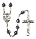 St. Martha 8mm Hematite Rosary R6003S-8075