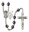 St. Michael/Paratrooper 8mm Hematite Rosary R6003S-8076S7