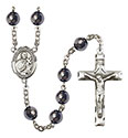 St. Martin de Porres 8mm Hematite Rosary R6003S-8089