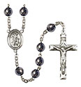 Guardian Angel w/Child 8mm Hematite Rosary R6003S-8118