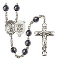 Guardian Angel/Navy 8mm Hematite Rosary R6003S-8118S6