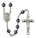 St. Jerome 8mm Hematite Rosary R6003S-8135