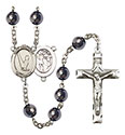 St. Sebastian/Gymnastics 8mm Hematite Rosary R6003S-8172