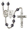 St. Kateri/Equestrian 8mm Hematite Rosary R6003S-8182
