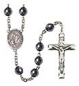 San Martin Caballero 8mm Hematite Rosary R6003S-8200SP